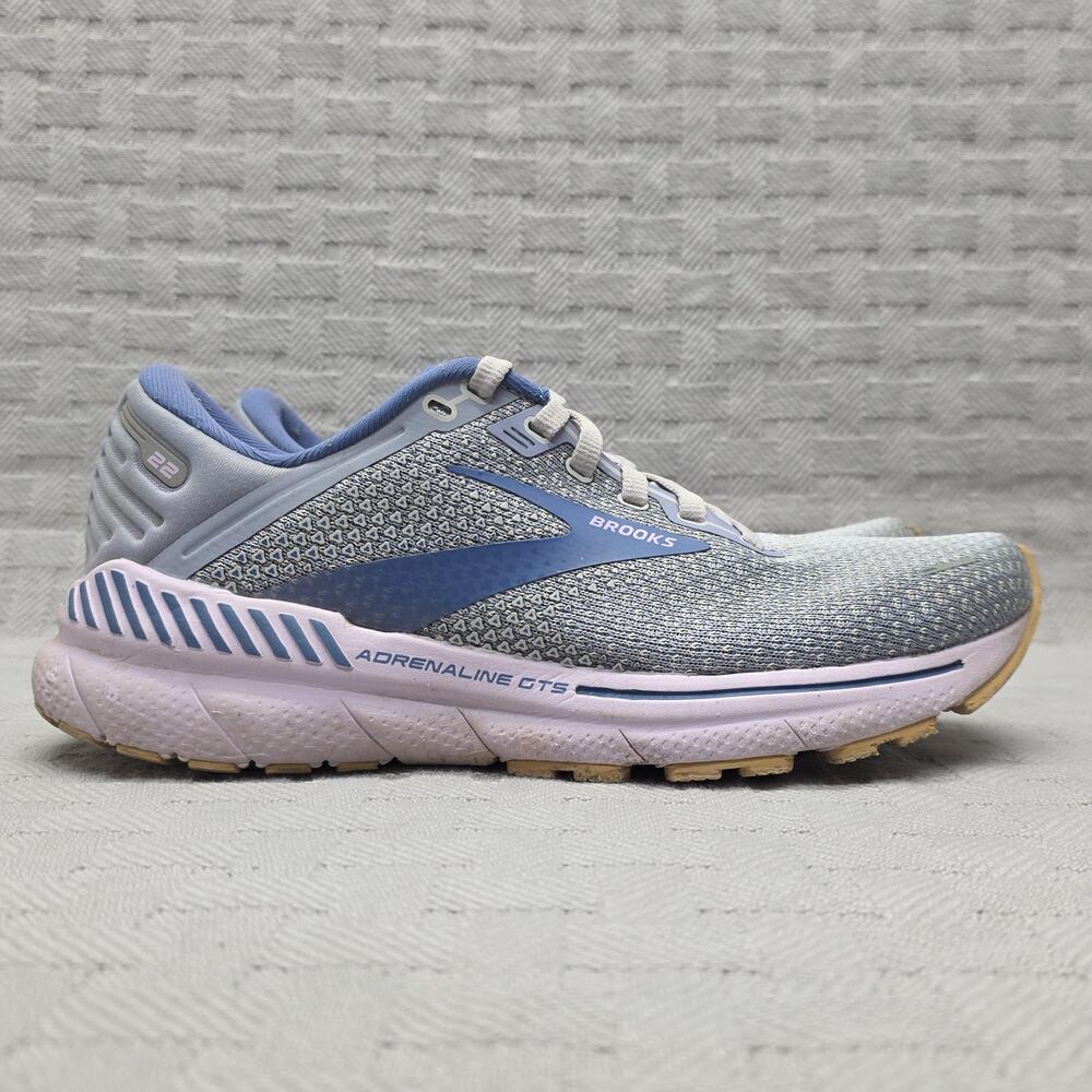Brooks Adrenaline GTS 22 Shoes Womens Size 8 Gray Running Cushioned Supportive